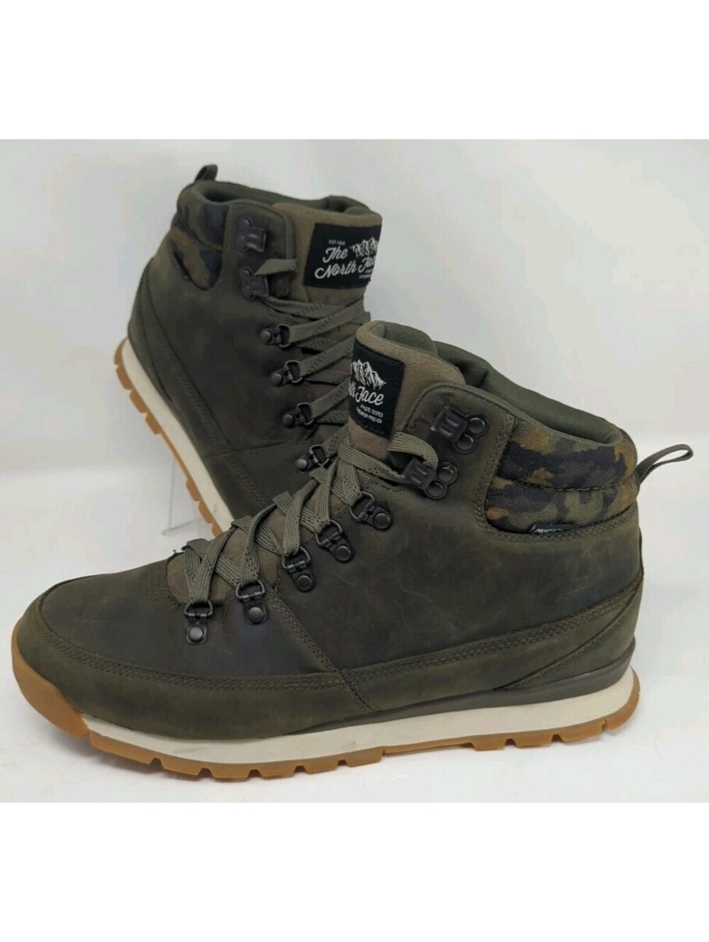 The North Face Back To Berkeley Redux Leather Hiking Boots Mens 10 Army Grn Camo - Picture 5 of 12